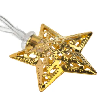 Гирлянда светодиодная на солнечной батарее "Звезды" 12 LED ТЕПЛЫЙ БЕЛЫЙ 1,2 метра | 303-070 | NEON-NIGHT