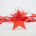 Гирлянда светодиодная Звездопад красная 10 LED, 2,25 м, прозрачн. ПВХ, теплый белый свет свечения, 2хАА (батарейки не в компл.) | 304-002 | NEON-NIGHT