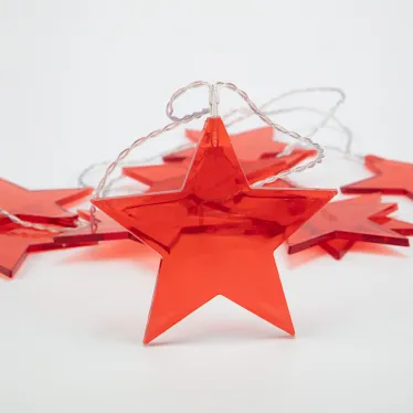 Гирлянда светодиодная Звездопад красная 10 LED, 2,25 м, прозрачн. ПВХ, теплый белый свет свечения, 2хАА (батарейки не в компл.) | 304-002 | NEON-NIGHT