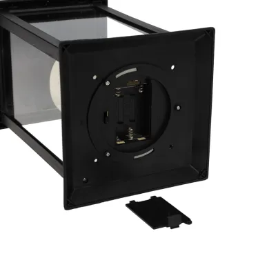 Декоративный фонарь со свечой 14x14x29 см, черный корпус, теплый белый цвет свечения | 513-045 | NEON-NIGHT