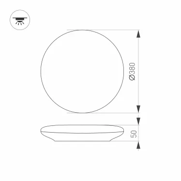 Светильник CL-FRISBEE-MOTION-R380-25W Day4000 (WH, 180 deg, 230V) (Arlight, IP54 Пластик, 3 года) | 030108 | Arlight