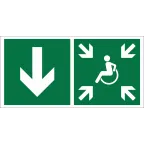 Знак безопасности BL-2010B.E79"Указ. двери пункта сбора(безоп.зоны)МГН(лев.)" | a19725 | Белый свет