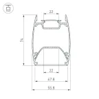 Профиль ARH-LINE-4874-DUAL-2000 ANOD (Arlight, Алюминий) | 036345 | Arlight