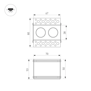 Светильник MS-ORIENT-BUILT-TRIMLESS-TC-S38x67-5W Day4000 (WH-BK, 30 deg, 230V) (Arlight, IP20 Металл, 5 лет) | 032228 | Arlight