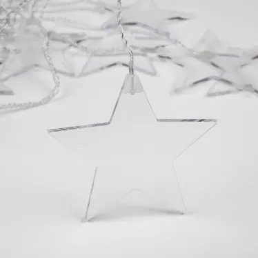 Гирлянда светодиодная Звезды 1,5х0,6 м, прозрачный провод, теплый белый свет свечения | 303-030 | NEON-NIGHT