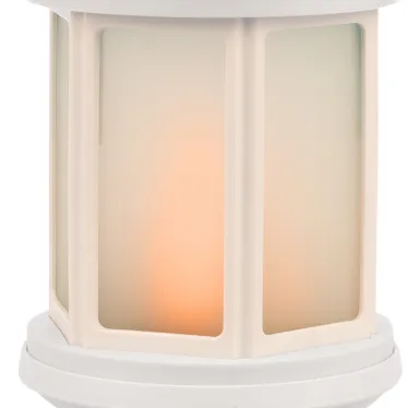 Декоративный фонарь 12х12х20,6 см, белый корпус, теплый белый цвет свечения с эффектом пламени свечи | 513-067 | NEON-NIGHT
