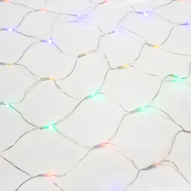 Гирлянда "Сеть" 1х1,5м, прозрачный ПВХ, 96 LED Мультиколор | 215-119-6 | NEON-NIGHT
