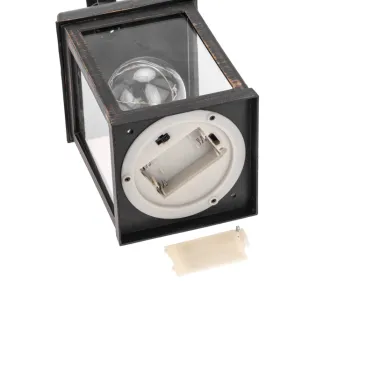 Декоративный фонарь с лампочкой, бронзовый корпус, размер 10.5х10.5х22,5 см, цвет ТЕПЛЫЙ БЕЛЫЙ | 513-053 | NEON-NIGHT