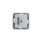 Розетка GLOSSA USB 5В/2100мА 2х5В/1050мА механизм белый