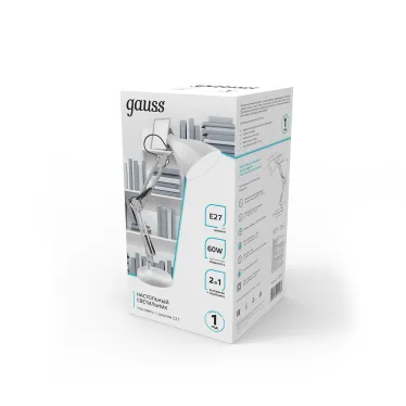 Светильник настольный GTL003 60W 220-240V E27 белый струбцина и основание 1/12 | GT0031 | Gauss