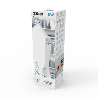 Светильник настольный GTL203 6W 380lm 4000K 170-265V белый диммируемый LED 1/20 | GT2031 | Gauss