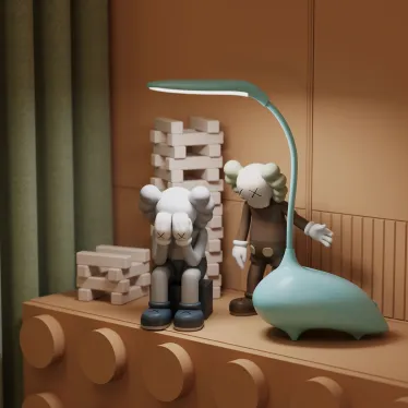 Светильник настольный Qplus GTL701 6W 330lm 2700-6000K 5V Li-ion 1200mA голубой детский диммируемый LED 1/10/30 | GT7016 | Gauss