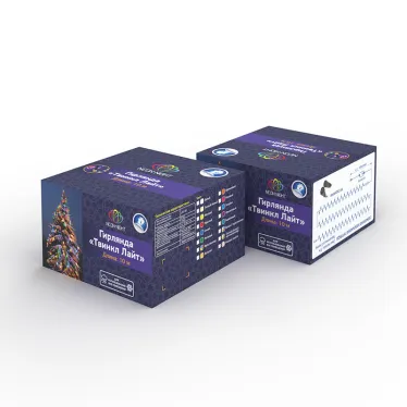 Гирлянда "Твинкл Лайт" 20 м,  черный ПВХ, 200 диодов, цвет мультиколор | 303-149 | NEON-NIGHT