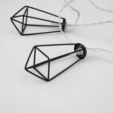 Гирлянда светодиодная Кристаллы черные 10 LED, 1,5 м, прозрачный ПВХ, теплый белый свет свечения, 2хАА (батарейки не в компл.) | 304-017 | NEON-NIGHT