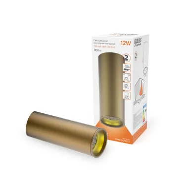 Светильник светодиодный декоративный бытовой HD002 12W (кофе золото) 3000K 79x200мм | HD002 | Gauss