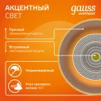 Светильник светодиодный декоративный бытовой HD002 12W (кофе золото) 3000K 79x200мм | HD002 | Gauss