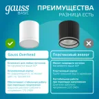 Светильник светодиодный декоративный бытовой с рассеивателем HD022 6W (белый) 4100K 68х75мм | HD022 | Gauss