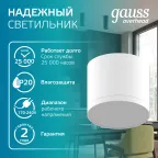 Светильник светодиодный декоративный бытовой с рассеивателем HD024 10W (белый) 4100K 88х75мм | HD024 | Gauss