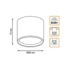 Светильник светодиодный декоративный бытовой с рассеивателем HD025 10W (белый) 3000K 88х75мм | HD025 | Gauss