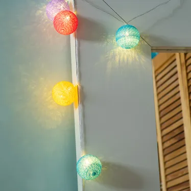 Тайские фонарики Фейерверк 1,5 м, прозрачный ПВХ, 10 LED, теплый белый, питание 2 х АА (батарейки не в комплекте) | 303-099 | NEON-NIGHT