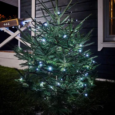 Гирлянда "Твинкл Лайт" 10 м,  черный ПВХ, 100 диодов, цвет белый | 303-135 | NEON-NIGHT