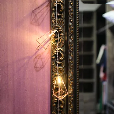 Гирлянда светодиодная Кристаллы бронзовые 10 LED, 1,5 м, прозрач. ПВХ, теплый белый свет свечения, 2хАА (батарейки не в компл.) | 304-019 | NEON-NIGHT