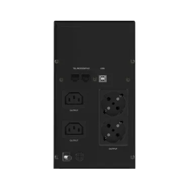 Источник бесперебойного питания line-interactive, Info LCD 2000 ВА/1200 Вт, 1/1, 2xIEC C13, 2xSchuko, USB + RJ45, LCD, 2x9Aч