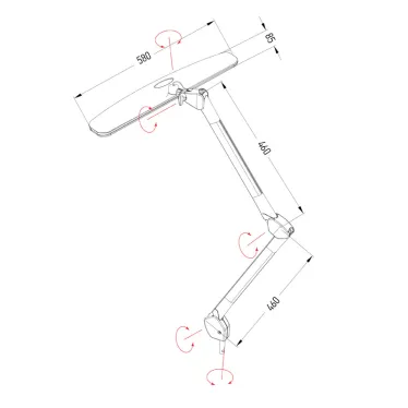 Настольная бестеневая лампа на струбцине , 84 LED, регулятор яркости, белая | 31-0401 | REXANT