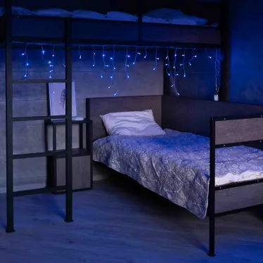 Гирлянда Айсикл (бахрома) светодиодный, 1,8 х 0,5 м, прозрачный провод, 230 В, диоды синие | 255-013 | NEON-NIGHT