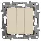 Etika Слоновая кость Выключатель 3-клавишный, 10А, автозажимные клеммы | 672313 | Legrand