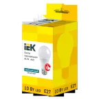 Лампа светодиодная серия ALFA A60 груша 10Вт 230В 4000К E27 | LLA-A60-10-230-40-E27 | IEK