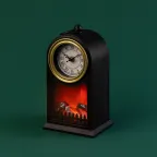 Светодиодный камин Старинные часы с эффектом живого огня 14,7x11,7x25 см, черный, батарейки 2хС (не в комплекте) USB | 511-020 | NEON-NIGHT