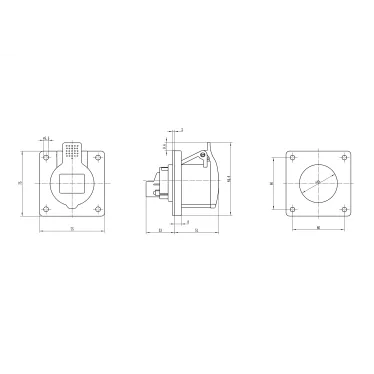 Розетка скрытой установки IP44 16A 2P+E 230V