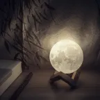 Светильник настольный NN001 3D Луна 1W 5V Li-ion 450mA D10см белый LED 1/6/24 | NN001 | Gauss