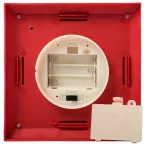 Декоративный фонарь со свечкой, красный корпус, размер 13.5х13.5х30,5 см, цвет ТЕПЛЫЙ БЕЛЫЙ | 513-041 | NEON-NIGHT