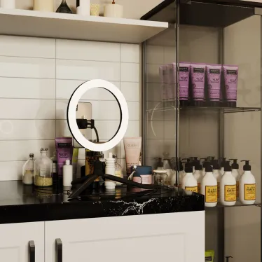 Светильник кольцевой 14W 700lm 3000-6500K 5V USB IP20 260*23мм черный дим пульт LED 1/20 | RL002 | Gauss