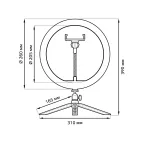 Светильник кольцевой 14W 700lm 3000-6500K 5V USB IP20 260*23мм черный дим пульт LED 1/20 | RL002 | Gauss