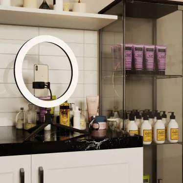 Светильник кольцевой 15W 800lm 3000-6500K 5V USB IP20 300*23мм черный дим пульт е LED 1/20 | RL003 | Gauss