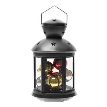 Фонарь с LED гирляндой внутри  ULD-L1220-010/DTB/RGB BLACK  на батарейке 10 диодов  RGB свет режим миганиячерный корпус 12*20 см | UL-00002309 | Uniel