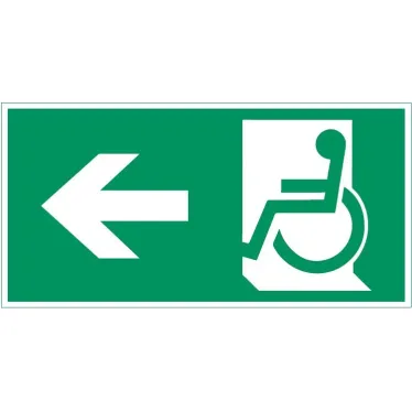 пиктограмма "Движение МГН налево" 400х200мм для авар-эвакуац св-ка Vault | V5-EM03-60.013.031 | VARTON