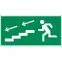 пиктограмма "ПО ЛЕСТНИЦЕ ВНИЗ ВЛЕВО" 400х200мм для аварийно-эвакуационного светильника Vault | V5-EM03-60.013.038 | VARTON