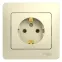 Glossa Бежевый Розетка с заземлением (в сборе с рамкой) | GSL000242 | SE