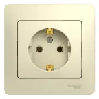 Glossa Бежевый Розетка с заземлением (в сборе с рамкой) | GSL000242 | SE
