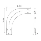 Крышка на угол горизонтальный 90 градусов 150, 1,5 мм, цинк-ламель, в комплекте с крепежными элементами необходимыми для монтажа