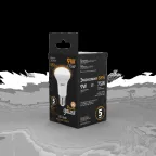 Лампа светодиодная LED 9 Вт 660 лм 3000К грибок R63 теплый E27 AC 220В Black Gauss