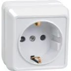 Розетка с заземлением со шторками наружная 16А