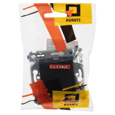 Avanti Выключатель двухклавишный в стену, Черный квадрат