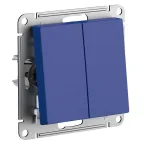 ATLASDESIGN переключатель двухклавишный, сх.6/2, 10АХ, механизм, АКВАМАРИН