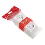 Розетка Рим 3-местная 16А с заземлением белая