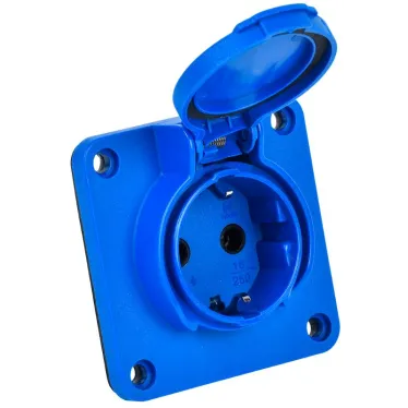 Розетка панельная РП17-3 2Р+РЕ 16А у/ф з/к кр. IP54 синяя MAGNUM